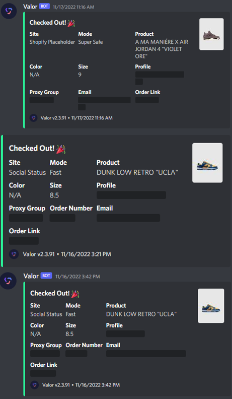 Keep in mind I'm a FULL time grad student pursuing a DPT and I do this SOLELY for fun 🤓 Software: @ValorAIO💎 IP: @ProxyCue @LiveProxies Tool: @aycdio Acts: @ProxyChimp @SwishSuccess Server: @10xServers CG: @notify Shout Out: @slightlyice @JKangCop