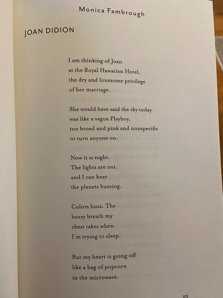 travisjnichols's tweet photo. Stunning new @Monicafam poem in @OversoundPoetry.

“Joan Didion” https://t.co/g7AIJDGsWl