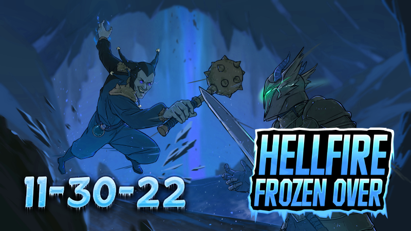 JWaffleGames's tweet photo. Hellfire is Freezing over this Wednesday! Join us for the largest update yet including a new frozen battleground and a festive theme to warm the hearts of even the fiercest of Archdemons! https://t.co/8UILAbssys