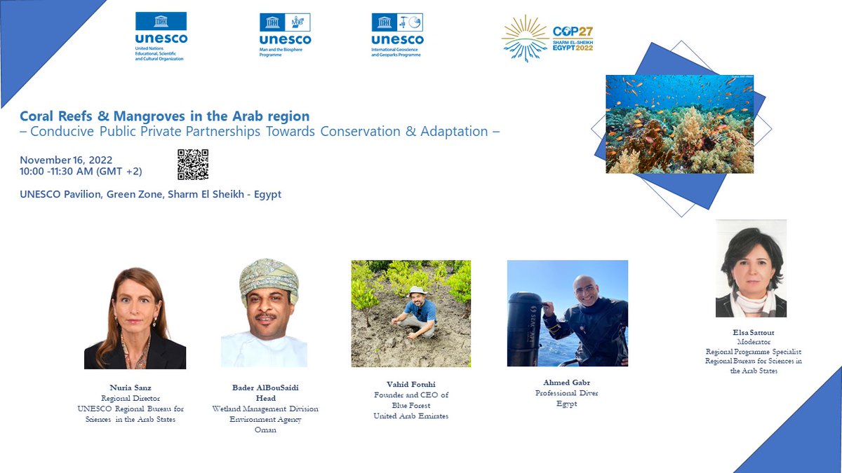 BlueForestLoves's tweet photo. @BlueForestLoves is proud to announce that our CEO @vahidfotuhi  was part of the @UNESCO  event in @COP27 shedding light on Mangroves in the Arab Region.

Stay tuned for the full coverage! https://t.co/SI78vvDRzS