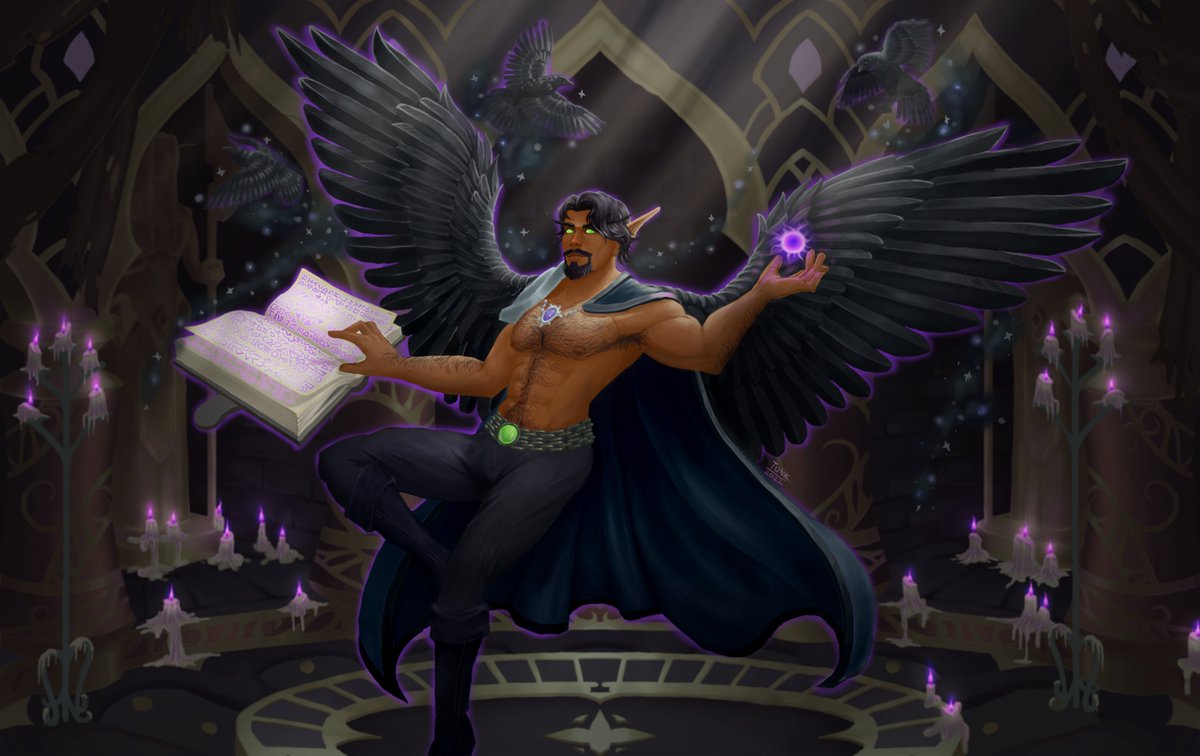 Finished commission of <a href="/MorisDreadvale/">Moris</a> amazing elf! 

This is one of the commissions I've enjoyed making the most, tbh, it was really really fun to do. 

#WorldOfWarcraft #bloodelf #commission