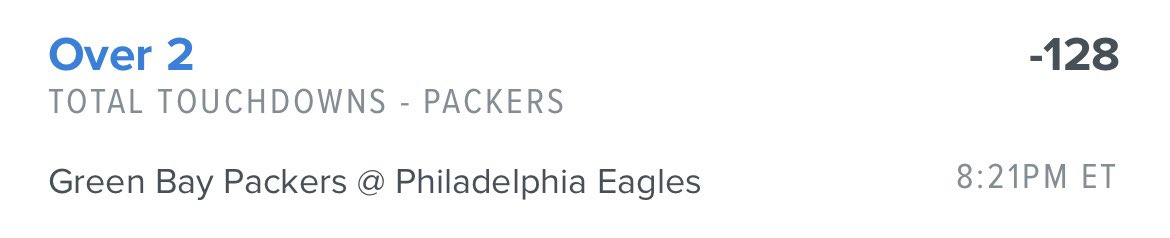 PlaysStraight's tweet photo. This is the 🔒of the year. #Cash it now, fam. #Packers OVER 2 #touchdowns. I’m putting my entire 9 units of #profit on this. I absolutely #love this play. Let’s #doubleup our account #GamblingTwitter #FreePicks #SNF #Betting #NFL #NFLPicks #NFLProps https://t.co/ZDNF5s5gAp