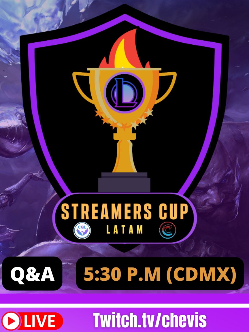 [ Q&amp;A #StreamersCup🏆 ]

El día de hoy hare un stream para explicar mas este bello torneo y poder resolver algunas dudas que han salido a lo largo de la promoción. Tómenlo como una presentación oficial del torneo. 

⏰5:30 p.m [CDMX]
🗓️27 - Nov - 2023
🟣Twitch

Link abajo⏬⏬