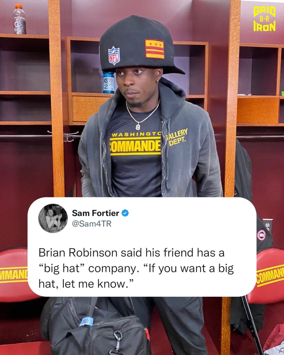 BleacherReport's tweet photo. Brian Robinson's hat 💀 

(via @Sam4TR) https://t.co/MoBfESkq9w