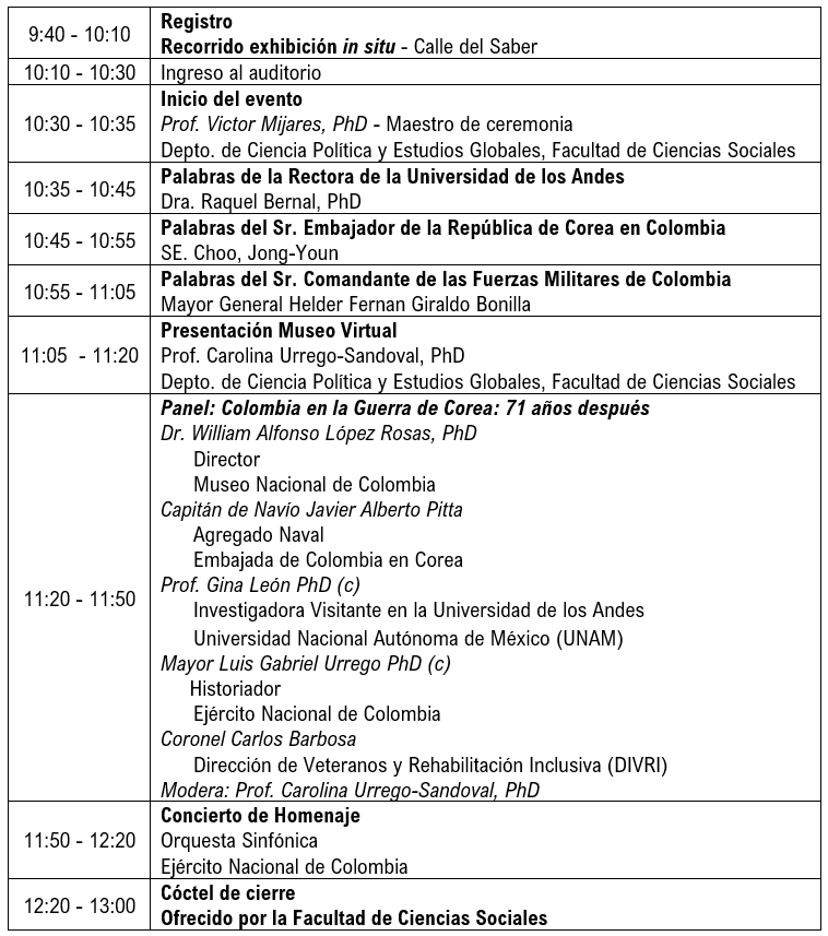 CarolinaUrrego's tweet photo. Presencial!!

Mañana en @Uniandes 🥳🥳!

Inauguración del  Museo Virtual de Veteranos Colombianos de  la  Guerra de Corea ✨🇰🇷🇨🇴 

Todos invitados!

Registro: https://t.co/w35wXQBQ34
🎥https://t.co/L4CW6s1wIk 

#MuseoVeteranos #Memoria #Investigación #Creación

@srestrep 💡 https://t.co/1tAKOyVn16