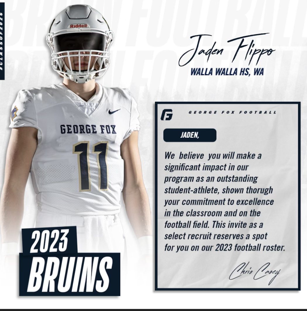 FlippoJaden's tweet photo. After a great conversation with @KenIngram3 I am blessed to receive an offer to continue my education and play football @GFUFootball #BruinsStandTall https://t.co/FcPNWWpz8L