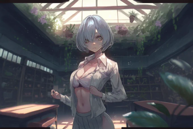 肌色面積が多くても草花で囲っておけば何となく健全になる説#Nijijourney #AIart #無加筆 