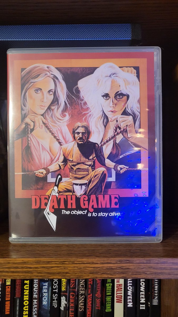 Jtmck284's tweet photo. Now Watching, DEATH GAME (1977)
#deathgame @GrindhouseFilm #peterstraynor #sondralocke #colleencamp #seymourcassel #bethbrickell #michaelkalmansohn #nowwatching #horrorfilm #horrorfilm #blurayhorror #blurayfan #70shorror #70sfilm #firsttimewatch https://t.co/PJZjtfiIac