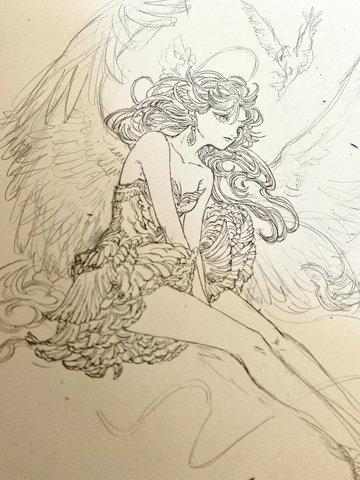 顔を修正して線画しておりました!
続きは夜勤が終わってから🙆‍♀️ 
