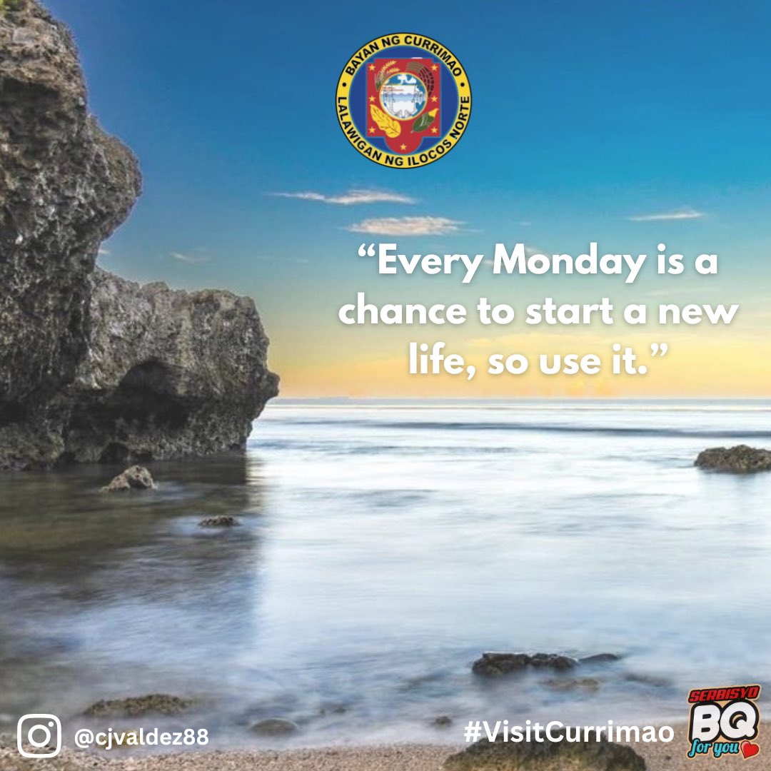 MayorBoyet's tweet photo. “Every Monday is a chance to start a new life, so use it.”
#VisitCurrimao
📸 : @cjvaldez88
Location : Pangil Rock Formation
#SerbisyoBQforyou #EdwardQuilala #Currimao #CurrimaoIlocosNorte #IlocosNorte #PangilRockFormation #beautifuldestinations #Travel #TravelPH #MayorBoyet https://t.co/UYpjPSRrMD