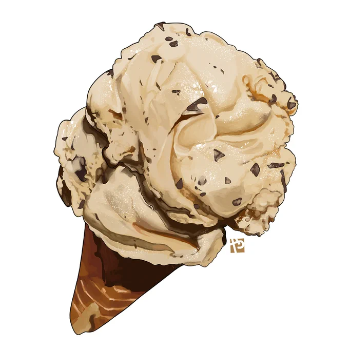 NEW FOOD ILLUSTThis illust. does no justice to how big of a scoop this was.On the way to deception pass, there is a small store, mainly for tourist information, but they also sell ice cream and their serving was HUGE, I actually couldn't finish the whole thing  