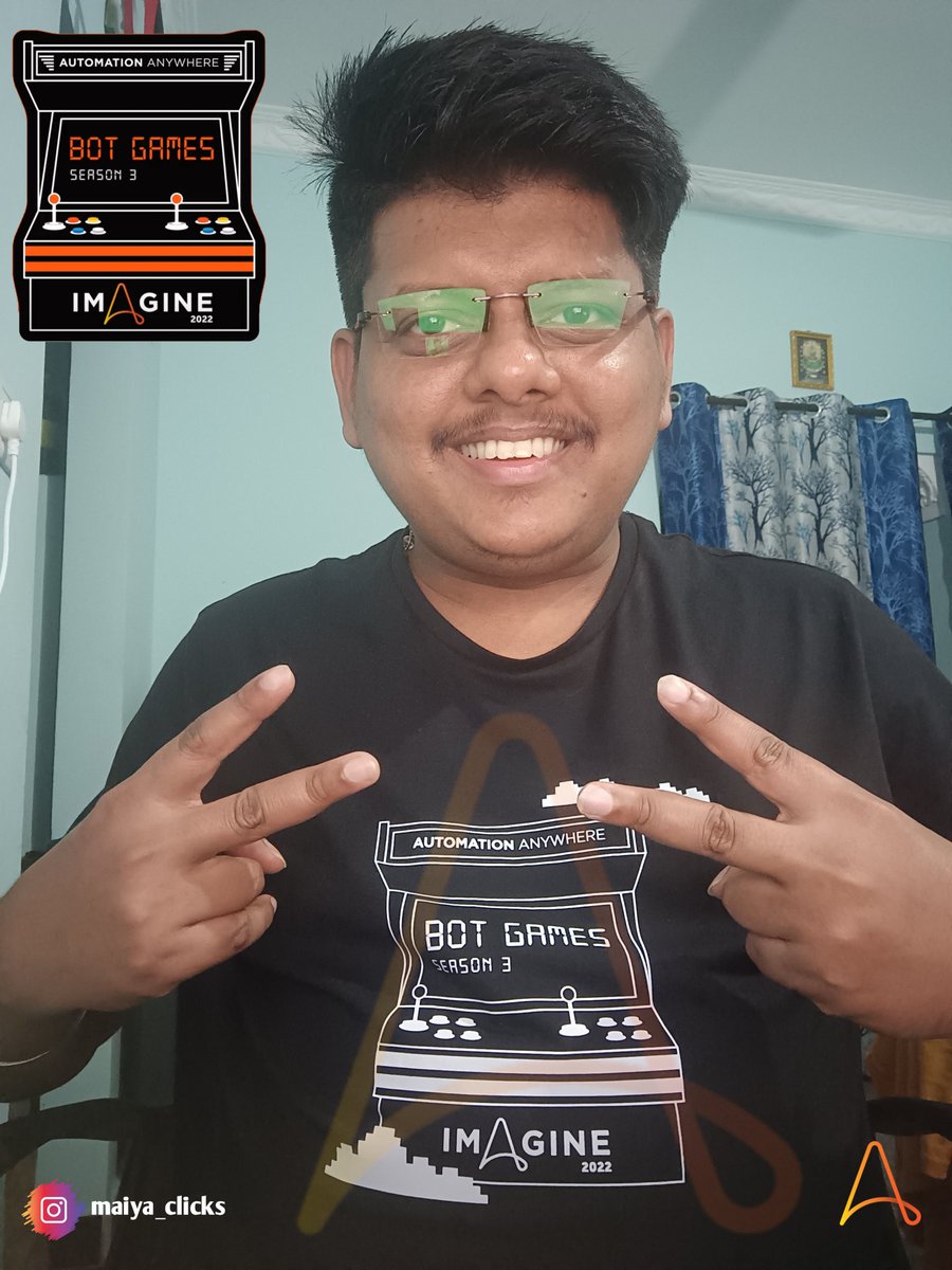 maiyanithish's tweet photo. Received this cool Swag t-shirt from @AutomationAnywh for successfully completing #botgames season 3!!
I would like to thank @MicahDanSmith and @ArjunSMeda for providing opportunities to drill knowledge with fun. I'm eagerly looking forward to the next season... https://t.co/VcO696biYn