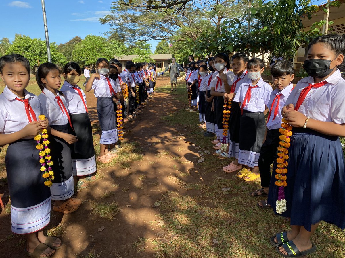 JanDelba's tweet photo. Students of Oudomsouk school in #Laos abuzz w/excitement, standing ready to welcome @USUNRomeAmb 🇺🇸🇺🇳Cindy McCain, to showcase @USDA's investment in their school. Over USD 85m &amp; counting since 2008, currently 64k children benefit of @WFP school meals around the country.@WFPUSA https://t.co/VpQOm1mRqE
