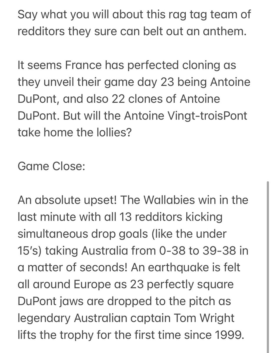 My take on the results of the #RWC2023 after <a href="/BetootaAdvocate/">The Betoota Advocate</a> announced that it’s coming home. <a href="/wallabies/">Wallabies</a>