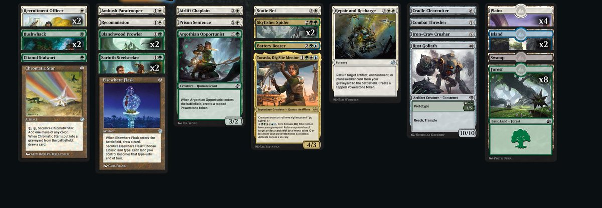 Solebush1's tweet photo. Soooo, went 7-0 to mythic rank 122 with this thing. I've been playing around with GW reanimation lately, and think it has some legs. After the draft, I felt the deck was a few pieces away from getting there, but it played out great. https://t.co/IcNPrhUsYo