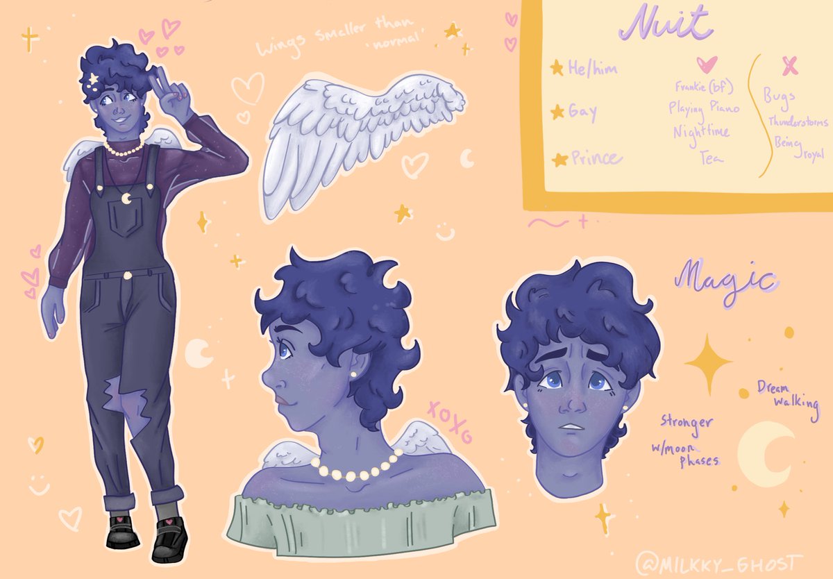 NUIT REF JUST DROPPED⁉️⁉️ this is my baby boy pls be nice to him  🌙 #artmoots #smallartist #ocart #originalcharacter #referencesheet #artistsupport #arttwt #ArtistOnTwitter