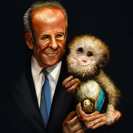 BarryKross's tweet photo. @razorfist Behold what AI Art can do. Biden holding a monkey. https://t.co/1OAyV5O7DB