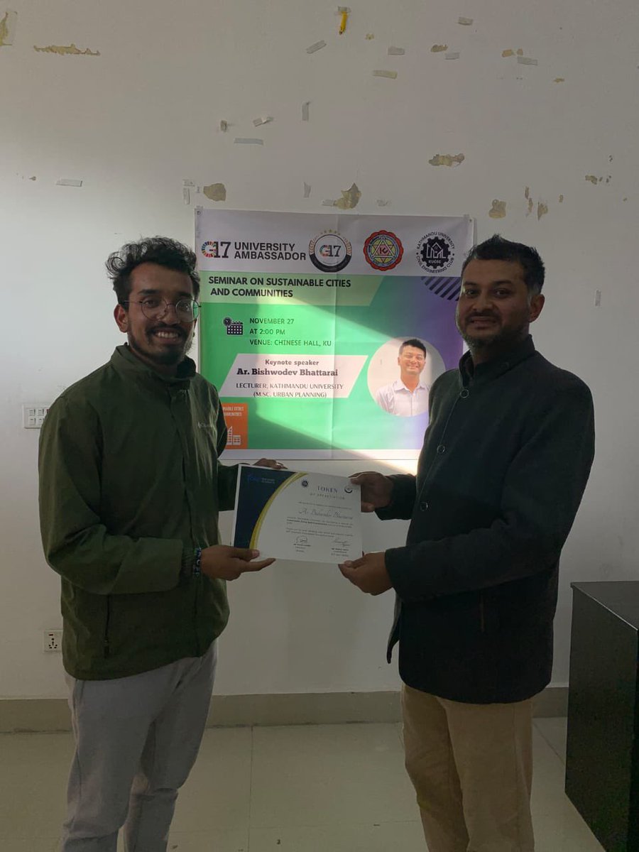 G17Nepal's tweet photo. G17 Kathmandu University AmbUnder Goal No. 11, Mr. Sagar Basyal implemented his project with good participation of students from different departments.

#G17Global #Road2Rights #Act4SDGs #SDGSolution #SDGSummit #SDGsACT #SDGs #SDGsAdvocates #Agenda2030 #Youth2030 #Nepa https://t.co/K2cklUpDaf