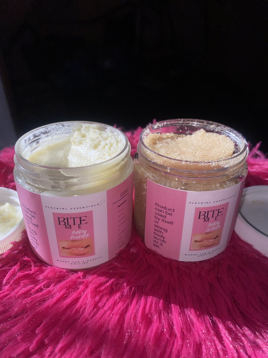 essentials_play's tweet photo. This one is a customer favorite one of our newest body sets๐ซถ๐พ๐ Flavor Bite Me๐ฅฐ This one smells very good ladies it will have your man ready to bite you lol๐ #Memphis #skincare #PlaygirlEssentials #blackownedbusiness #blackbusinessesmatter https://t.co/6vN50NSDyi