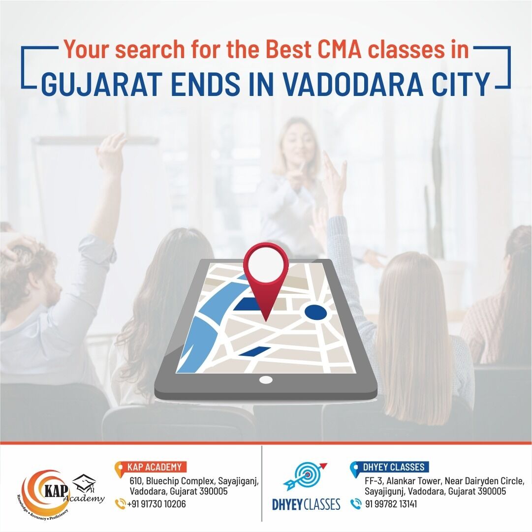 KapAcademy's tweet image. We are the recommended choice in Vadodara city for providing its students with the best and most resourceful CMA coaching. Not only in Vadodara city, we also help students enroll in our batches across Gujarat and other states. 

#cma #cmaclasses #cmacoaching #cmainstitute