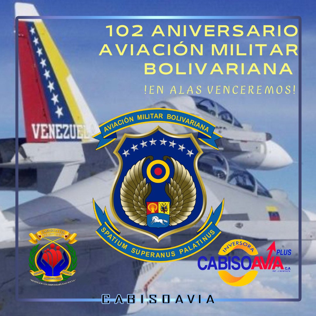cabisoavia's tweet photo. Hoy #27Nov cumplimos 102 años de la creación de nuestra gloriosa @AmbFanb 30 años de la gesta heroica del   27Nov1992. Extendemos nuestras felicitamos a todos los aviadores de la Patria, en especial a los hombres y mujeres que conforman la gran familia CABISOAVIA. https://t.co/7V5rRCH8fc