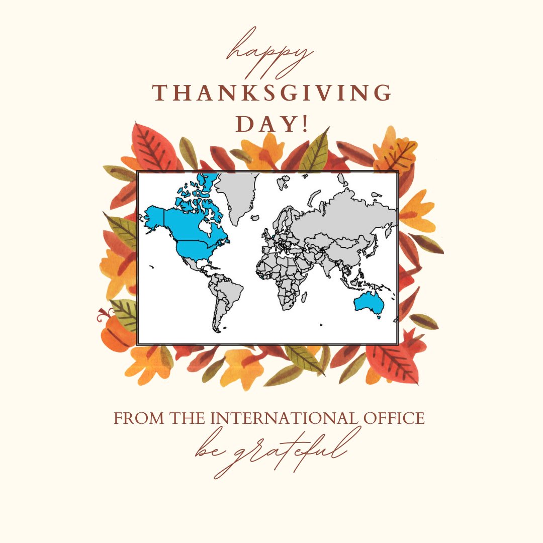 NSU_StudyAbroad's tweet photo. We hope you had a great Thanksgiving holiday! Did you know which countries usually celebrate this holiday? Here is a map of some of them… 🤎🧡
#wolvesabroad #nsustudyabroad #studyabroad #northernstateu #thanksgiving https://t.co/zPnz5ApUpC