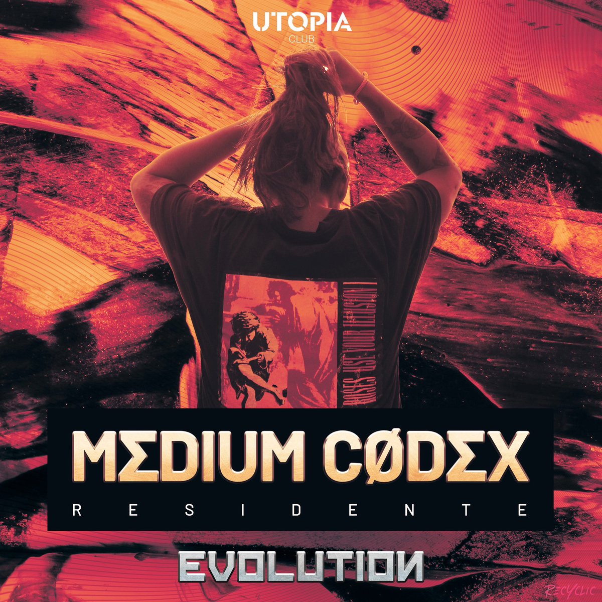 MΣDIUM CØDΣX es el encargado de conectar con las más elevadas energías de las danzas ocultas. Estas se hacen presentes en sus sesiones donde, mientras el cuerpo baila, la mente viaja a lugares mágicos. 
Utopia Club