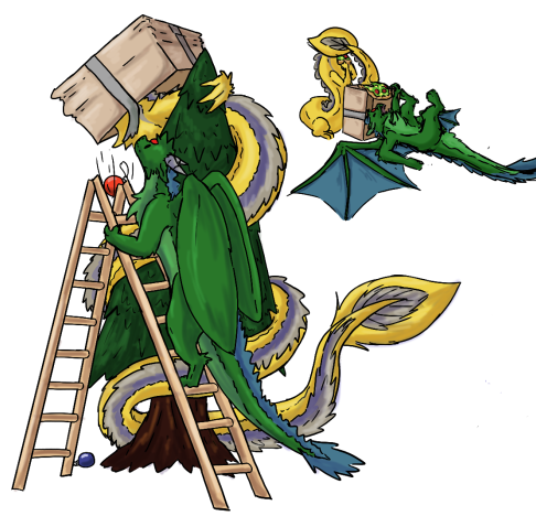 My brother sister thing and i drew our cute lil' dragons (ignore the wings on the ladder one...)
Check her out on instagram!
Her name is @/hitsukuro on there