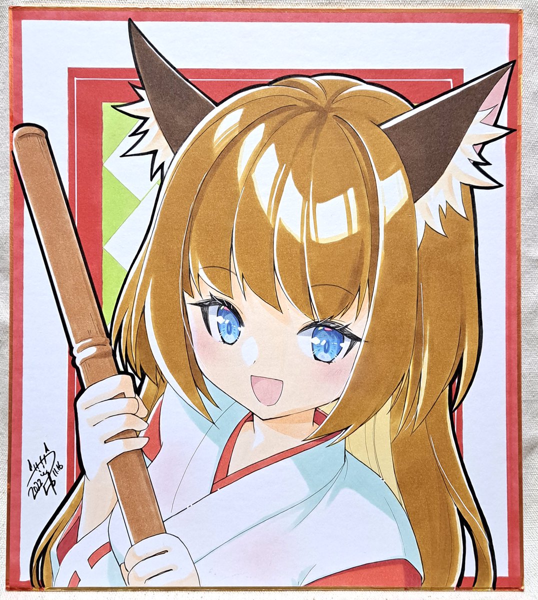 「大色紙(巫女狐ちゃん)をBOOTHに追加しました。お迎えお待ちしています 」|ささつゆ🦊5/5【COMITIA144】H28b📚5/6【A40】参加のイラスト