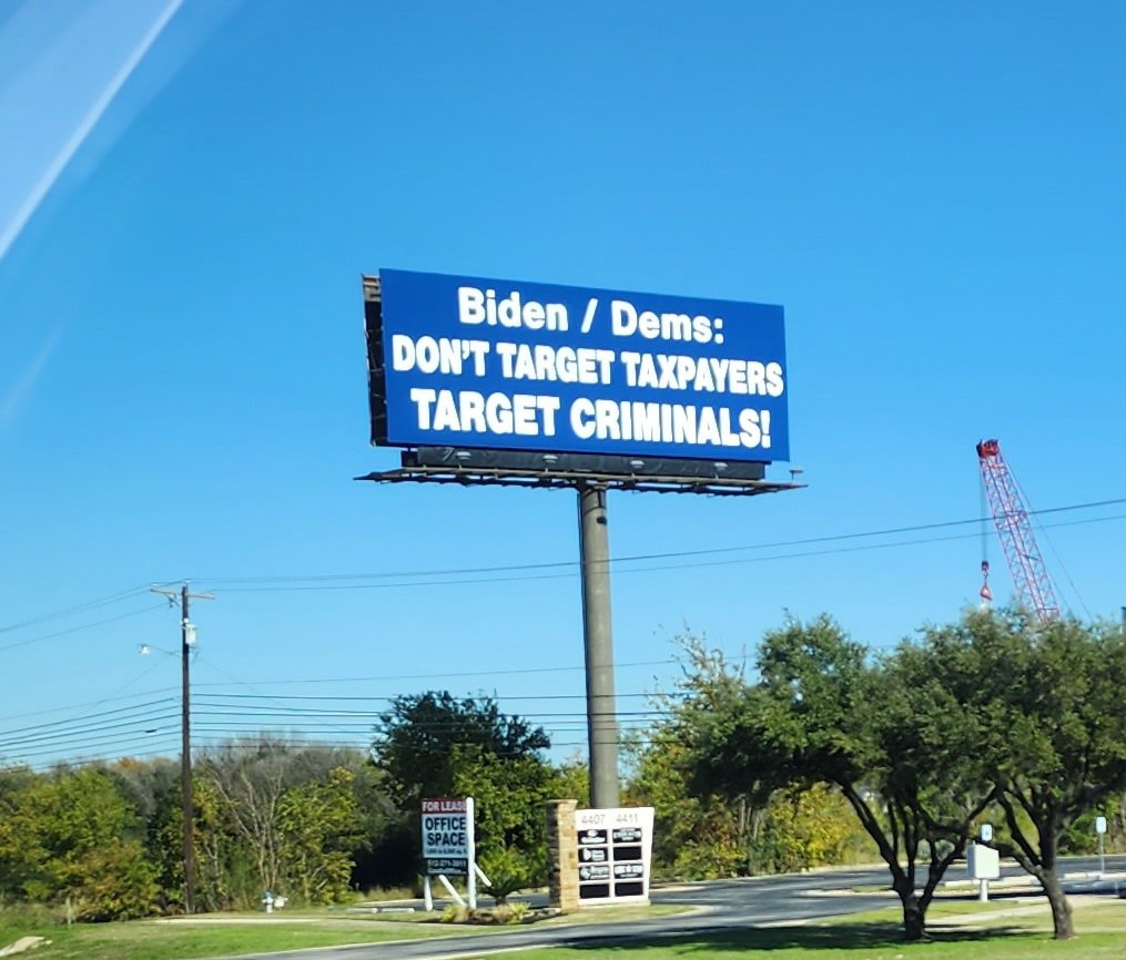 libertyTXvet's tweet photo. Saw this today near Austin. I agree. I also think we pay way too much in taxes (I know there are places that pay more) but I'm talking about here.
#lesstaxes #lessgov #Texas https://t.co/KUzJKnpl7d