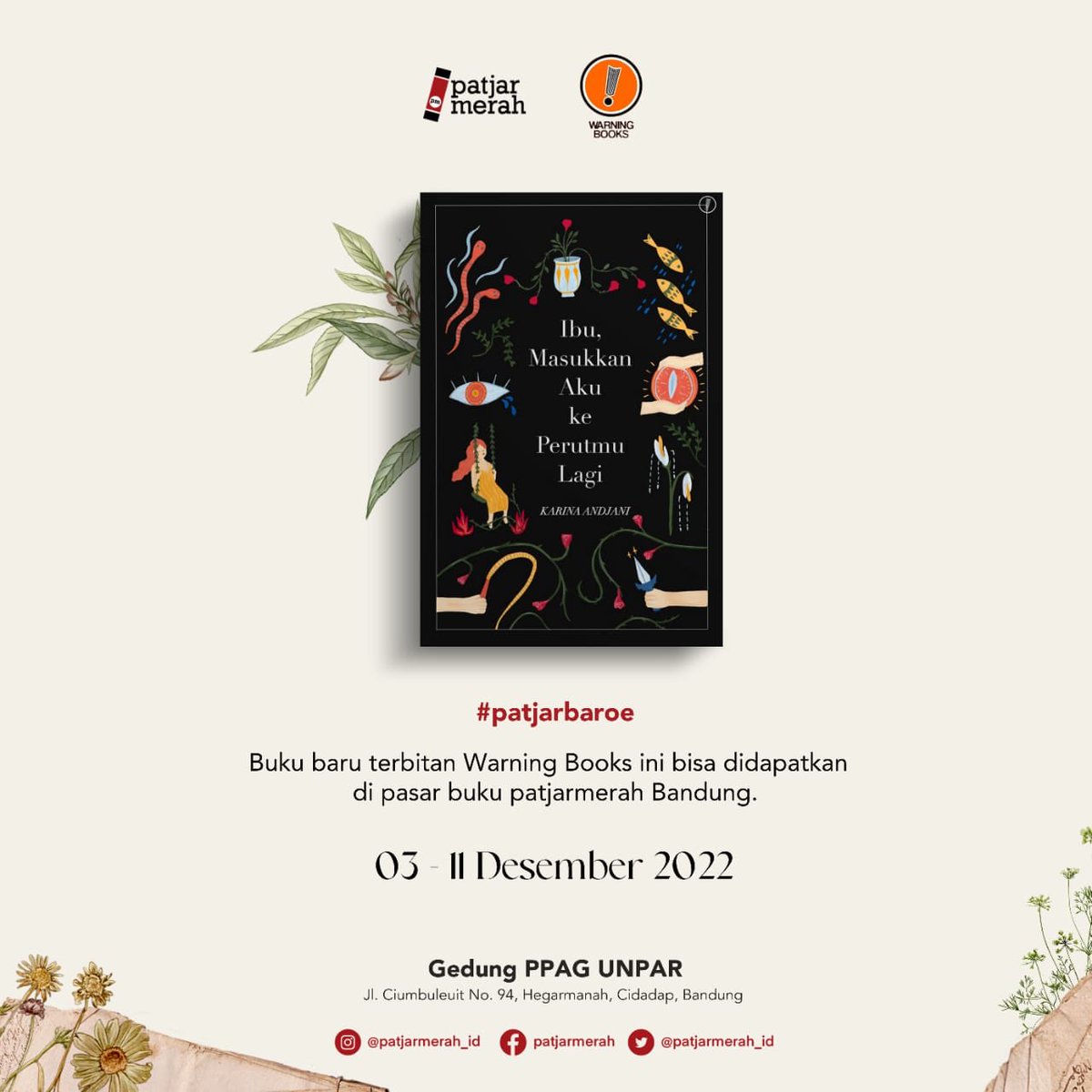 patjarmerah_id's tweet photo. #praacara patjarmerah Bandung hadir lagi, masih ngobrolin #patjarbaroe yang akan hadir di patjarmerah Bandung. Pasti akan jadi obrolan menyenangkan, malam ini, ikutin siaran langsungnya di Instagram @patjarmerah_id pukul 20.00. Sampai bertemuππ» https://t.co/TUiJ7VvHg7