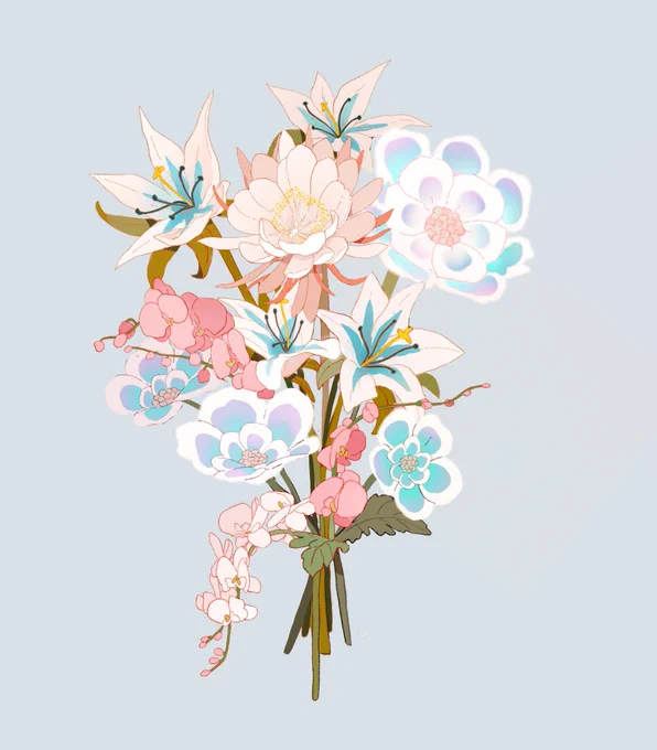 Soft fantasy bouquet commish 