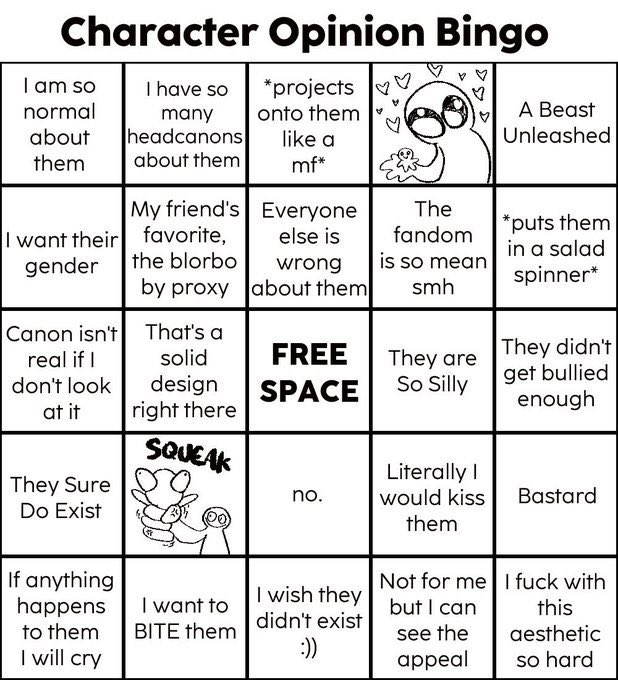 Axlsanimalfacts's tweet photo. Give me a character from any of these fandoms:

• Warrior Cats
• Family Guy
• Helluva Boss
• The Owl House
• The Lion King/Guard
• Gravity Falls
AND…
• My Hero Academia/Boku No Hero Academia

#character #characteropinion #bingo #characterbingo #charbingo https://t.co/n1slrtcgvA