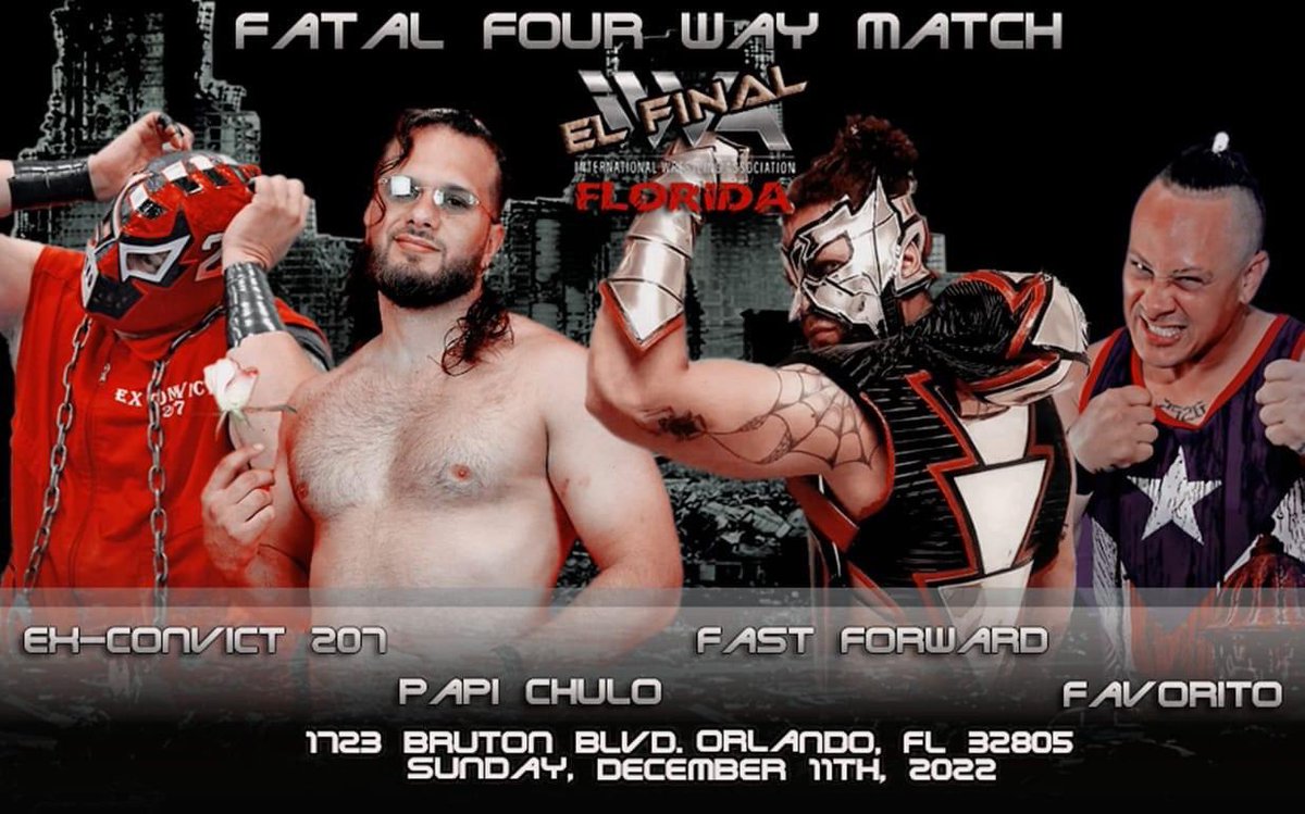 IWAFlorida's tweet photo. “El Final” nuestro cierre de temporada desde la ciudad de Orlando Fl!!! 

#luchalibre #florida @officialconinc @labravaofficial @Realricodlv #wrestling #RT https://t.co/etwFohhDed