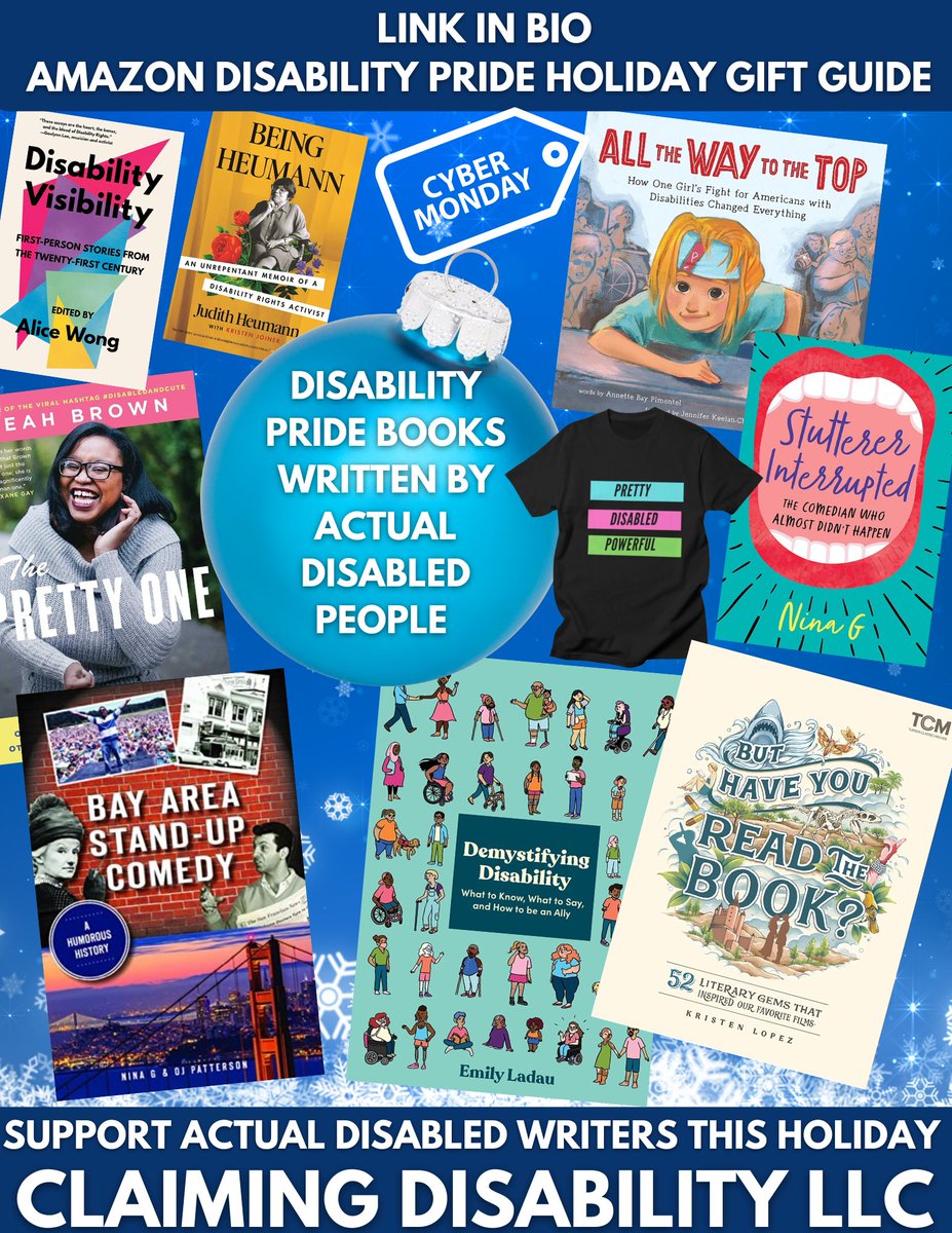 ERINClaimingDis's tweet photo. Support actual disabled people this holiday
Full list of disability pride books and disabled writers here:
https://t.co/oBAG6KxlLM
#CyberMondayDeal
#DisabilityPride
#DisabilityTwitter
#PrettyDisabledPowerful https://t.co/sp7jFKqsJe