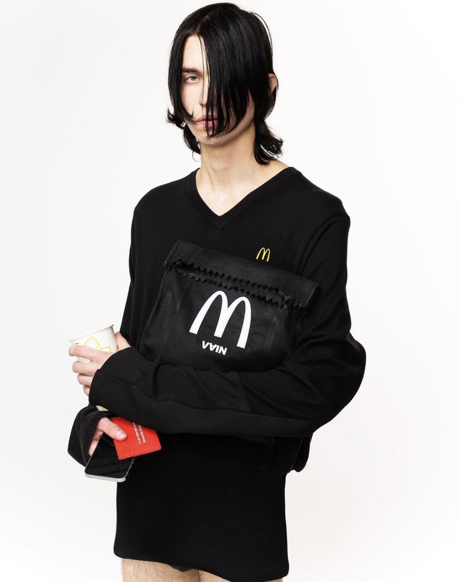StreetFashion01's tweet photo. VAIN x McDonald’s - a collection made from up-cycled McDonald’s Workwear (2022) https://t.co/Vv1Jh0sEqZ