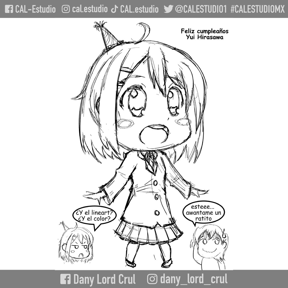 CALESTUDIO1's tweet photo. Cumpleaños de (平沢(ひらさわ) 唯(ゆい) Hirasawa YUI es una de los personajes principales del anime K-ON!.🎂🍰🥳🎸🎉#dibujo #dibujodigital #animedigitalart #chibi #chibiart #trazo #cumpleaños Realizado por @DanielLordCrul nuestro colaborador esperando que se ponga las pilas jeje. https://t.co/wyaFddcCzf