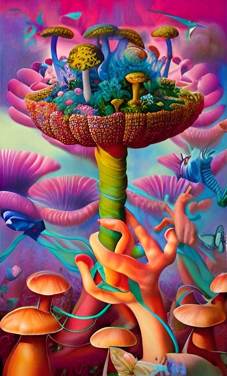 iss_design's tweet photo. Mushrooms are more closely related to us than to plants!
 #AiArt #ADN #DidYouKnow
#mushrooms https://t.co/fy94cNcNeo