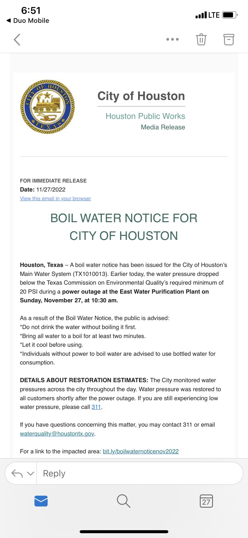 Syan Rhodes on Twitter "BREAKING City of Houston is under a boil
