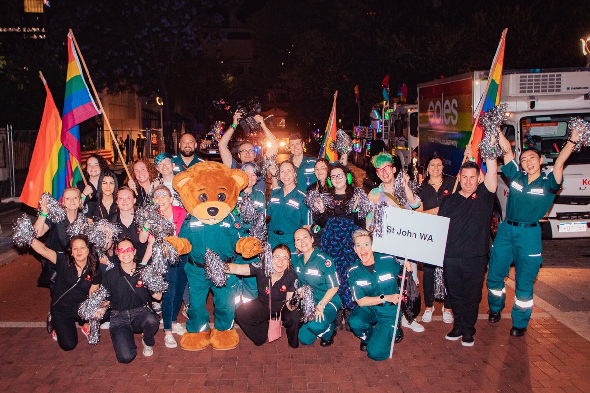 stjohn_wa's tweet photo. St John WA had an absolute blast at #PerthPride on the weekend. Oh what a night! ❤️ https://t.co/Q6LuhRr7M1