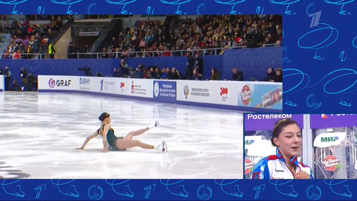 jimmbboe's tweet photo. LOL Anna clapping at her strange fall!😂 She is delightful!! ❤️❤️❤️ 58.86 ❤⛸ #AnnaFrolova #Figureskating https://t.co/OiDur3Hotj
