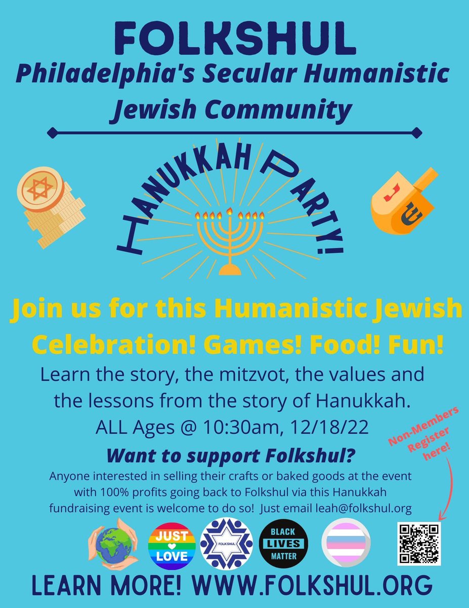 Join us for our Hanukkah party, 12/18/2022 @ 10:30am!