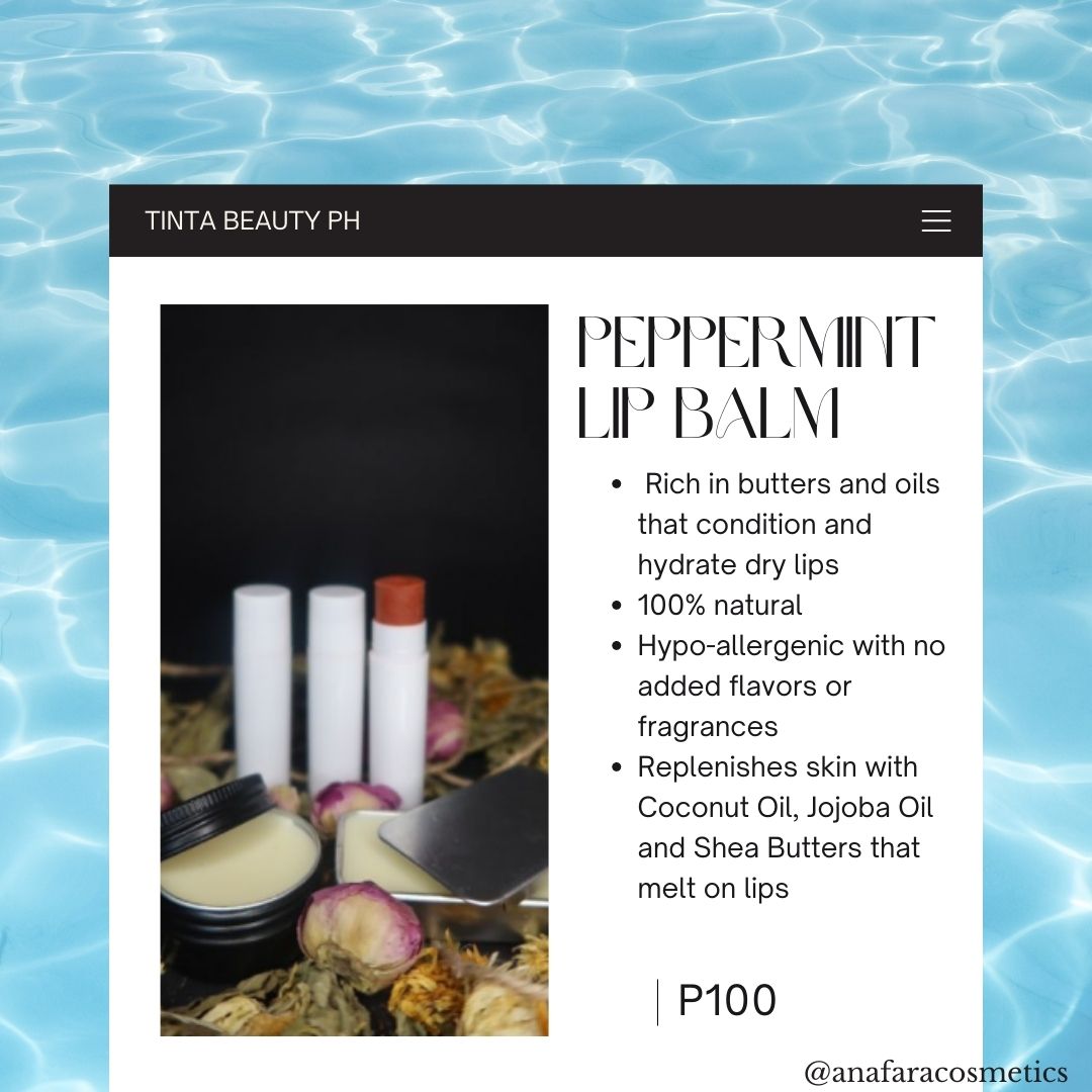 TintaBeautyPH's tweet photo. 🛒 Peppermint Lip Balm

The beauty of lips lies within you, so try our peppermint lip balm, which can instantly hydrate your lips and fix them. Take it now!

#TintaBeautyPH
#TintaBeautyCares
#BuyTintaBeautyProducts https://t.co/fGcqHGjsnP
