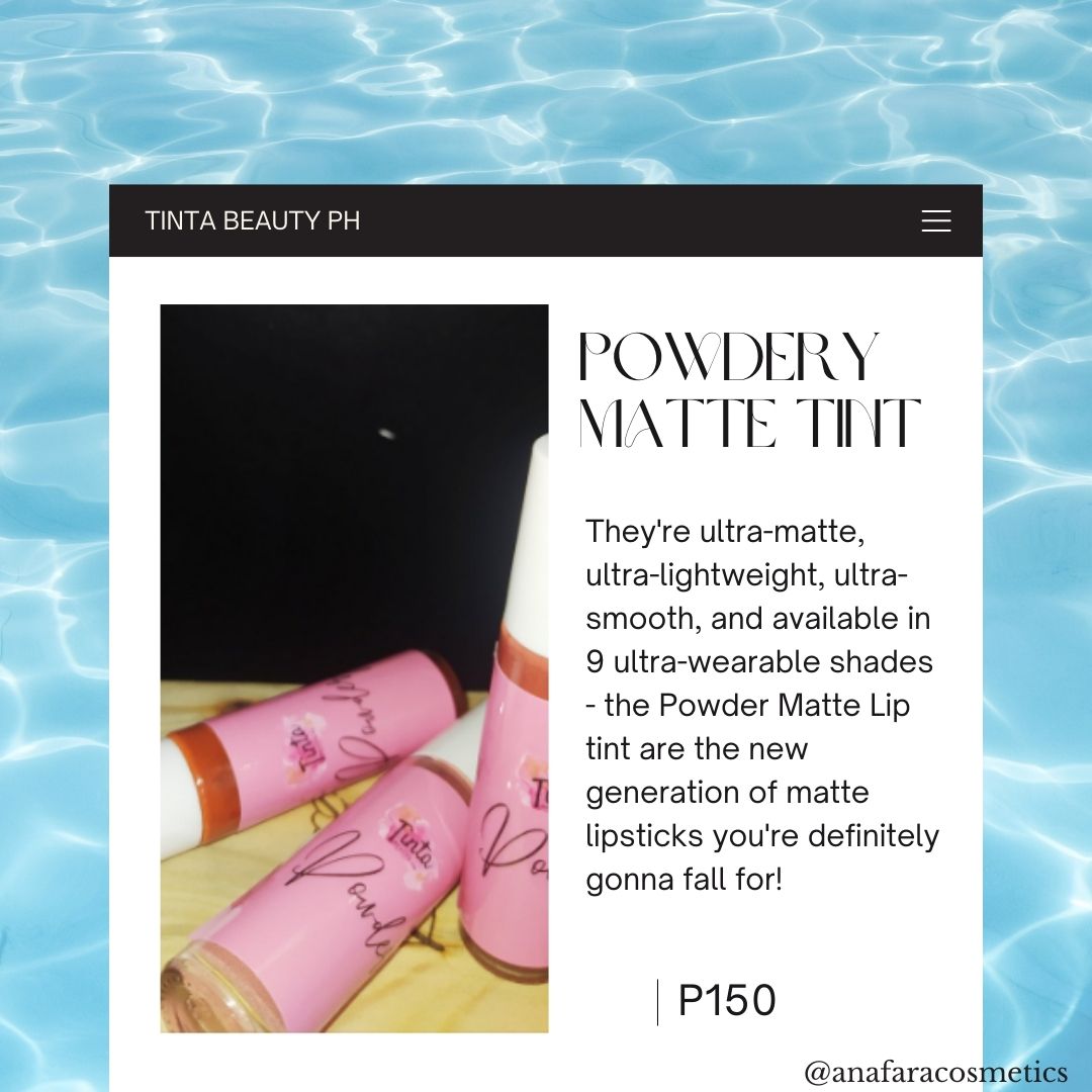TintaBeautyPH's tweet photo. 🛒 Powdery Matte in Water based

The ultra-MATTE, ultra-LIGHTWEIGHT, ultra-SMOOTH, and available in many shades you can choose for. The Powder Matte Lip tint of the new generation of matte lipsticks you're definitely gonna fall for!

#TintaBeautyPH
#TintaBeautyCares https://t.co/SgDZMPx77N