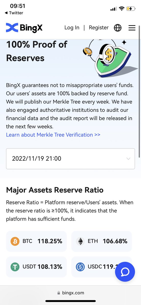 kawai_bingx's tweet photo. Bingx's 100% reserves proved by Merle Tree: https://t.co/wQ7nzL0x2e https://t.co/AYgIJjKOgP