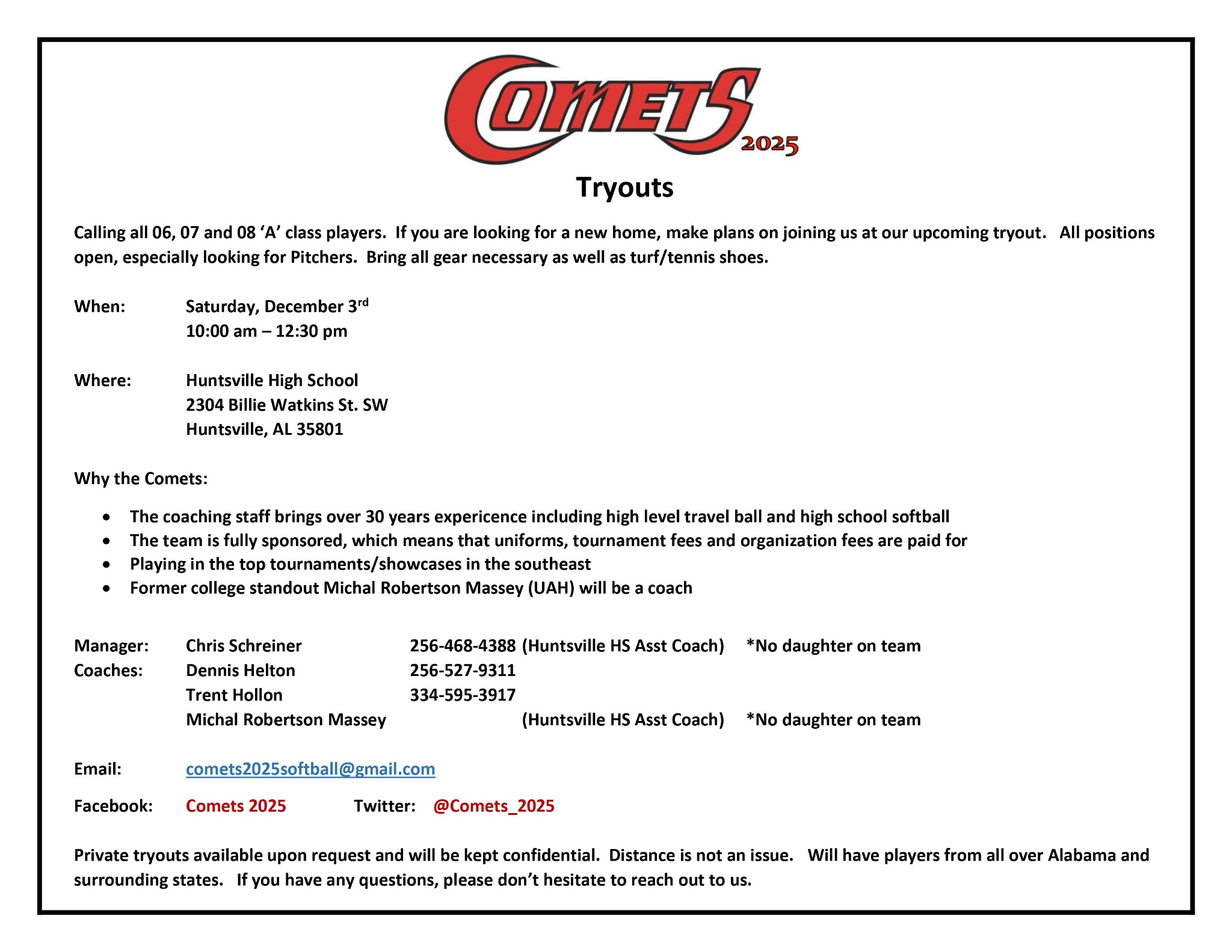 Comets 2025 / Twitter