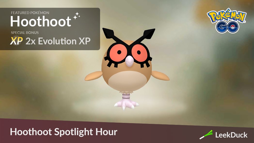 Leek Duck on Twitter "A Hoothoot Spotlight Hour is set for Tuesday
