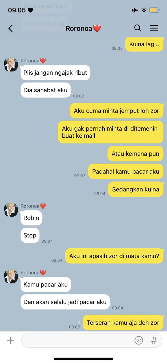 One Piece one tweet AU

— Zoro x Robin

Pacar