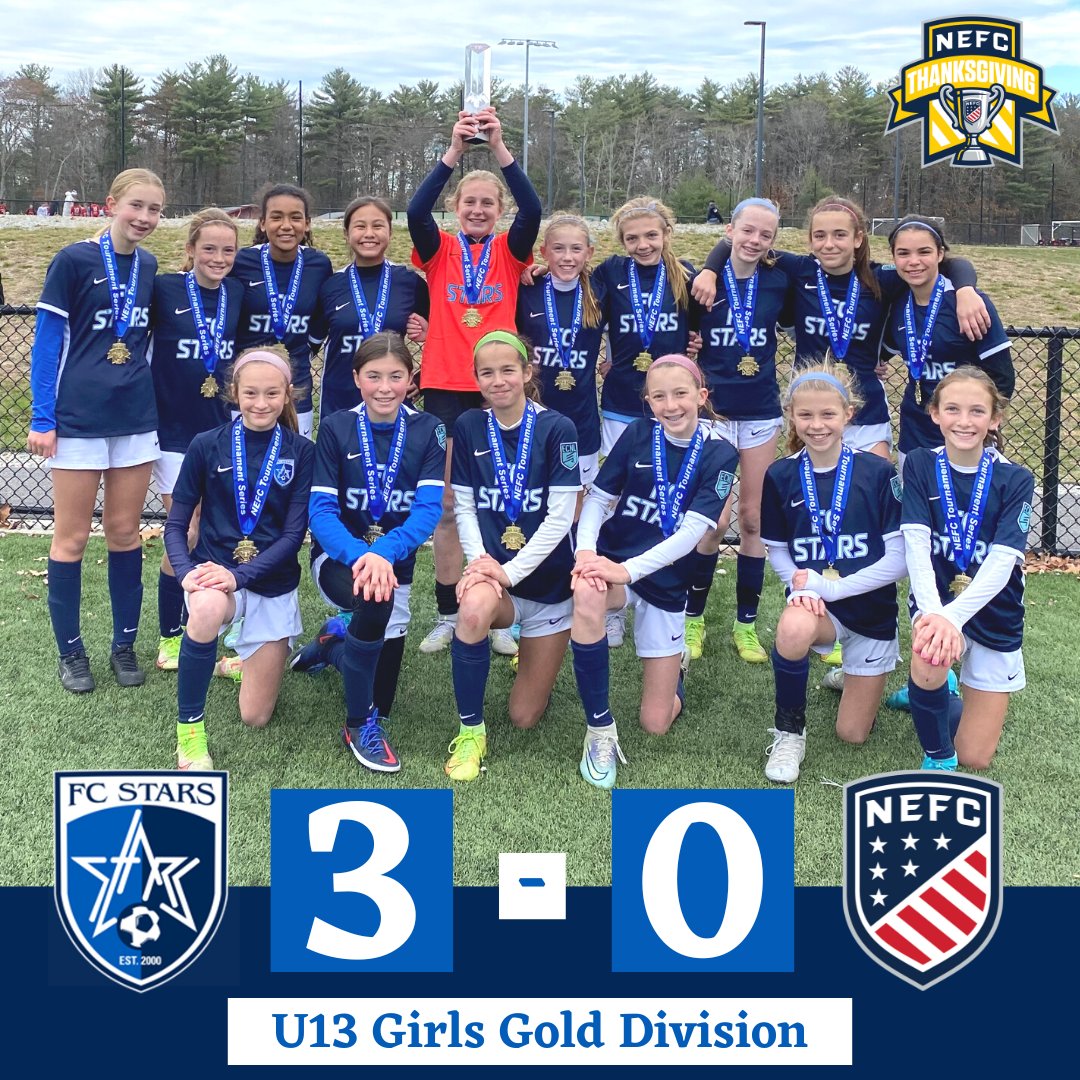 starsofma's tweet photo. Our 2010 FC Stars ECNL National White team walked away with a championship trophy this weekend, winning the top bracket against high-quality opposition at the NEFC Thanksgiving Showcase  💙⭐️🏆

#FCStars #ProvenPathway #ECNL https://t.co/BDz859XwbE