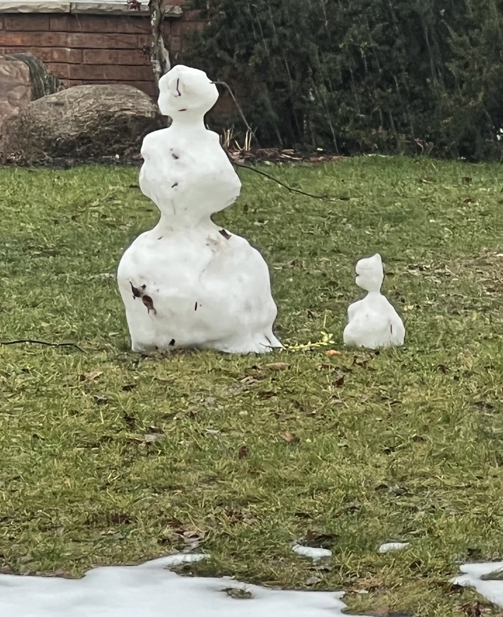 kendralyssa's tweet photo. I think my neighbours unlocked the bad ending of Frosty the Snowman… https://t.co/XX6val87Ca